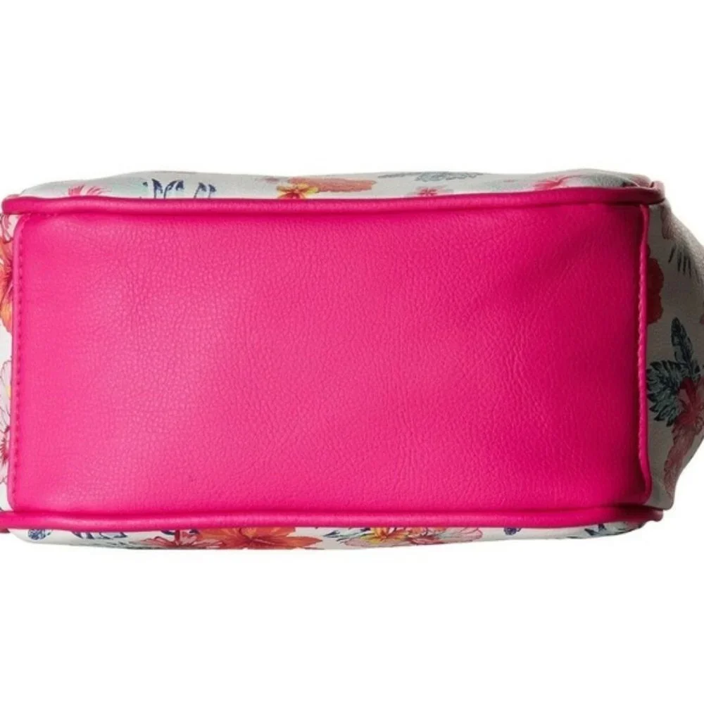 Betsey Johnson MINI PINK & WHITE FLORAL SATCHEL - Picture 5 of 6